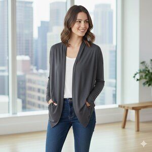 Aritzia Talula Women's Shrug Cardigan Sweater Jersey Draped Open Front Y2k 2000